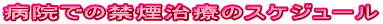 病院での禁煙治療のスケジュール