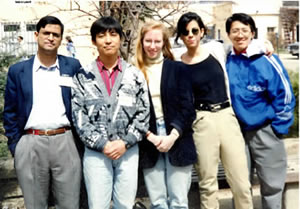 1993年3月　Taoで開催されたKeystone Symposium 懐かしのショット。
左からPramod, Heiichiro, Anna, Nathalie, Zihai.