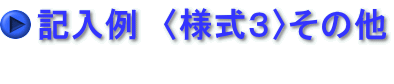 記入例　〈様式３〉その他  