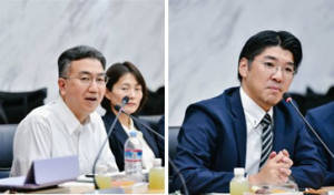 企業による先端医療技術の紹介（左から，山陽電子工業株式会社，株式会社両備システムズ）
