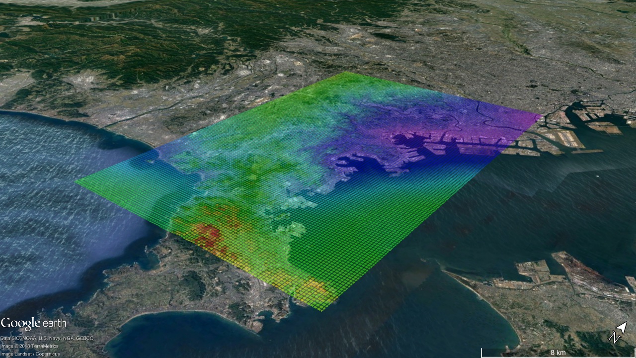 SPM10 by Universal Kriging at Yokohama city